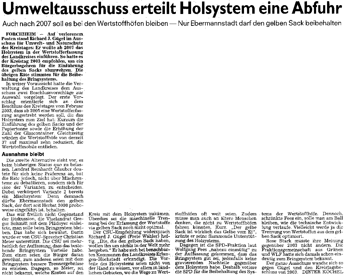 Artikel in der NN vom 28.10.2005