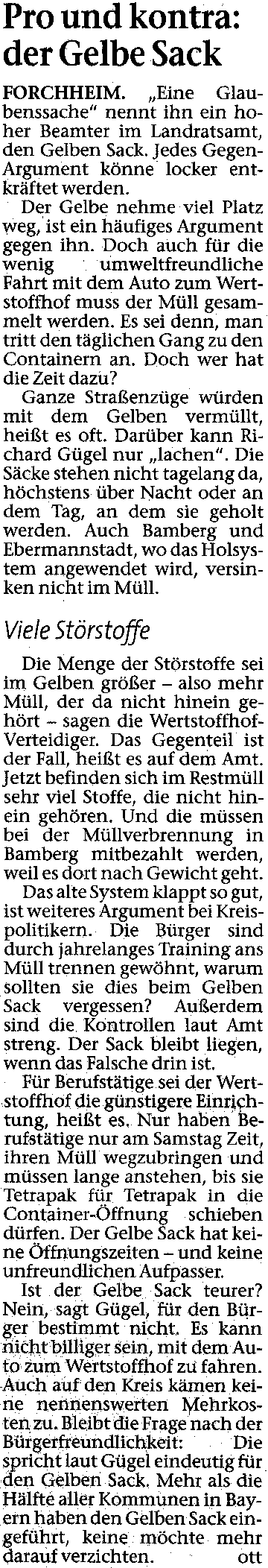 Pro und Kontra im FT vom 10.11.2005